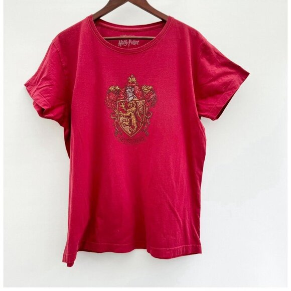 Harry Potter Gryffindor Hogwarts beaded T-Shirt Wizarding World Universal XL - Picture 1 of 10